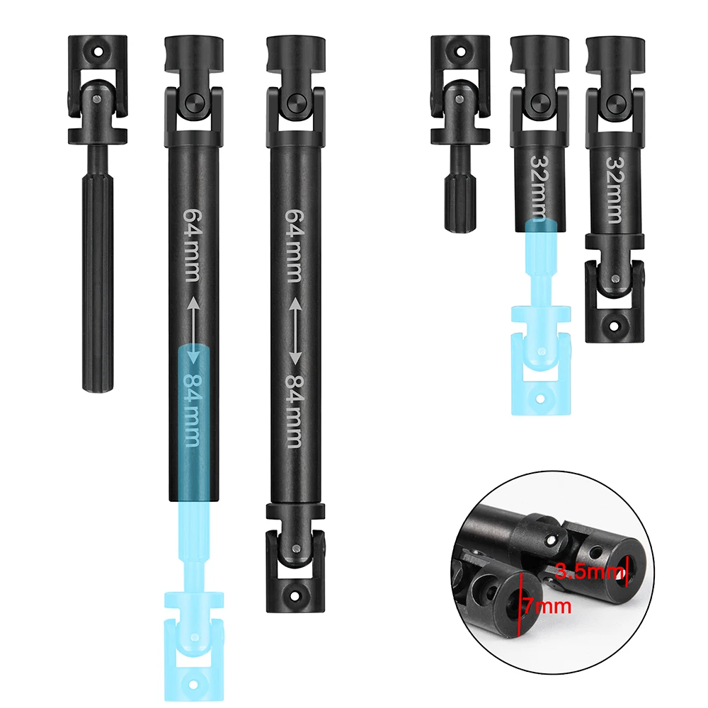 YEAHRUN 2PCS Steel Center Drive Shaft for 1/24 RC Crawler Car Axial SCX24 Jeep JLU Bronco Base Camp Upgrade Parts