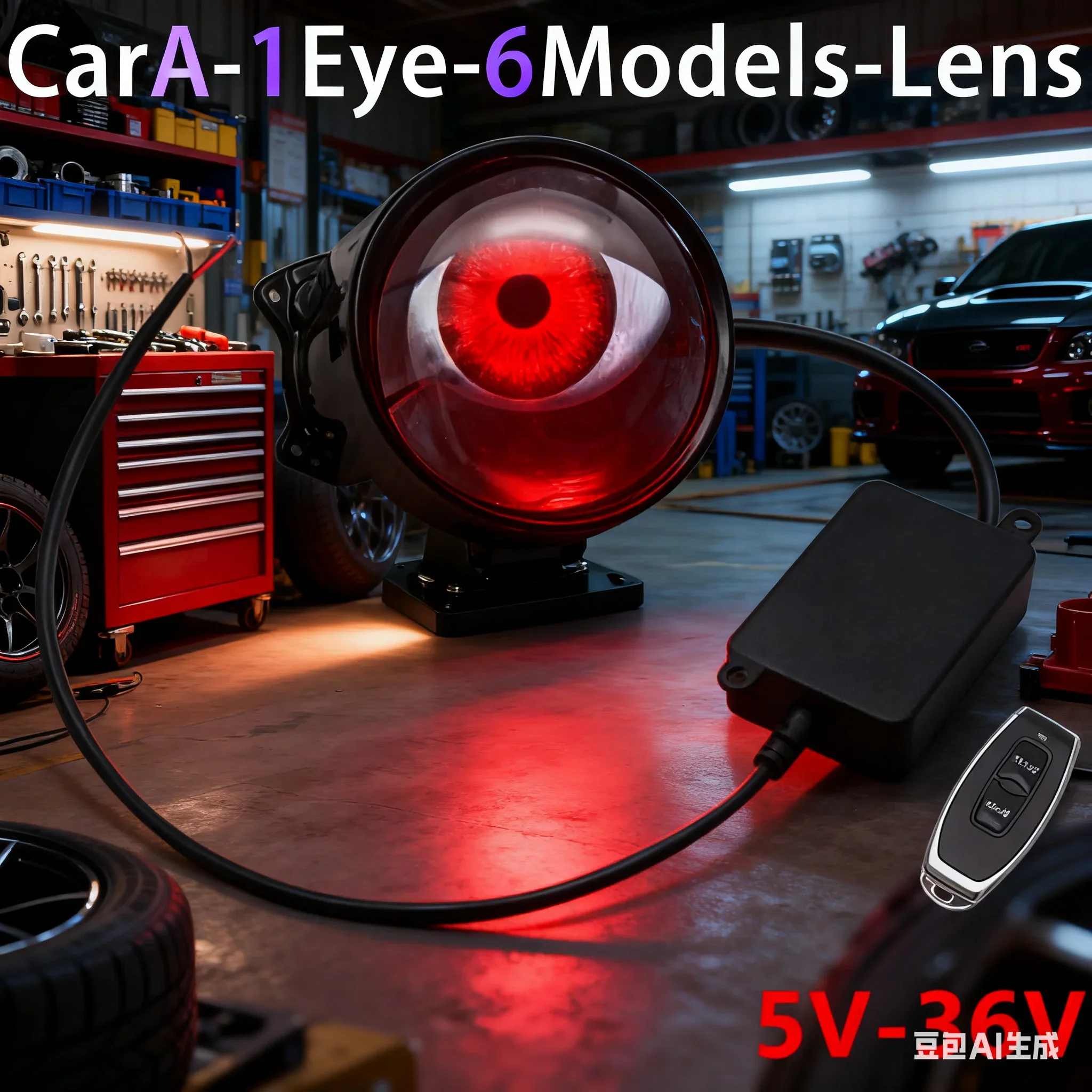 

1/2pcs Car Lights Electronic Eye 1/2 Eye 6/33 Models LED Display Screen Devil's Eye Remote Control Car Dynamic Visual Effects