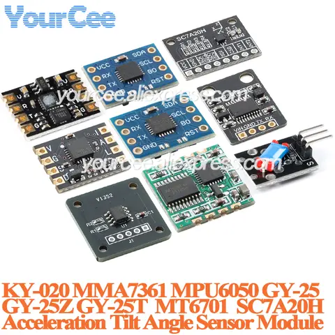 2pcs/1pc Slant angle Attitude sensor MMA7361 MPU-6050 MPU6050 GY-25Z MT6701 SC7A20H KY-020 SV01A103AEA01R00 accelerometer Module