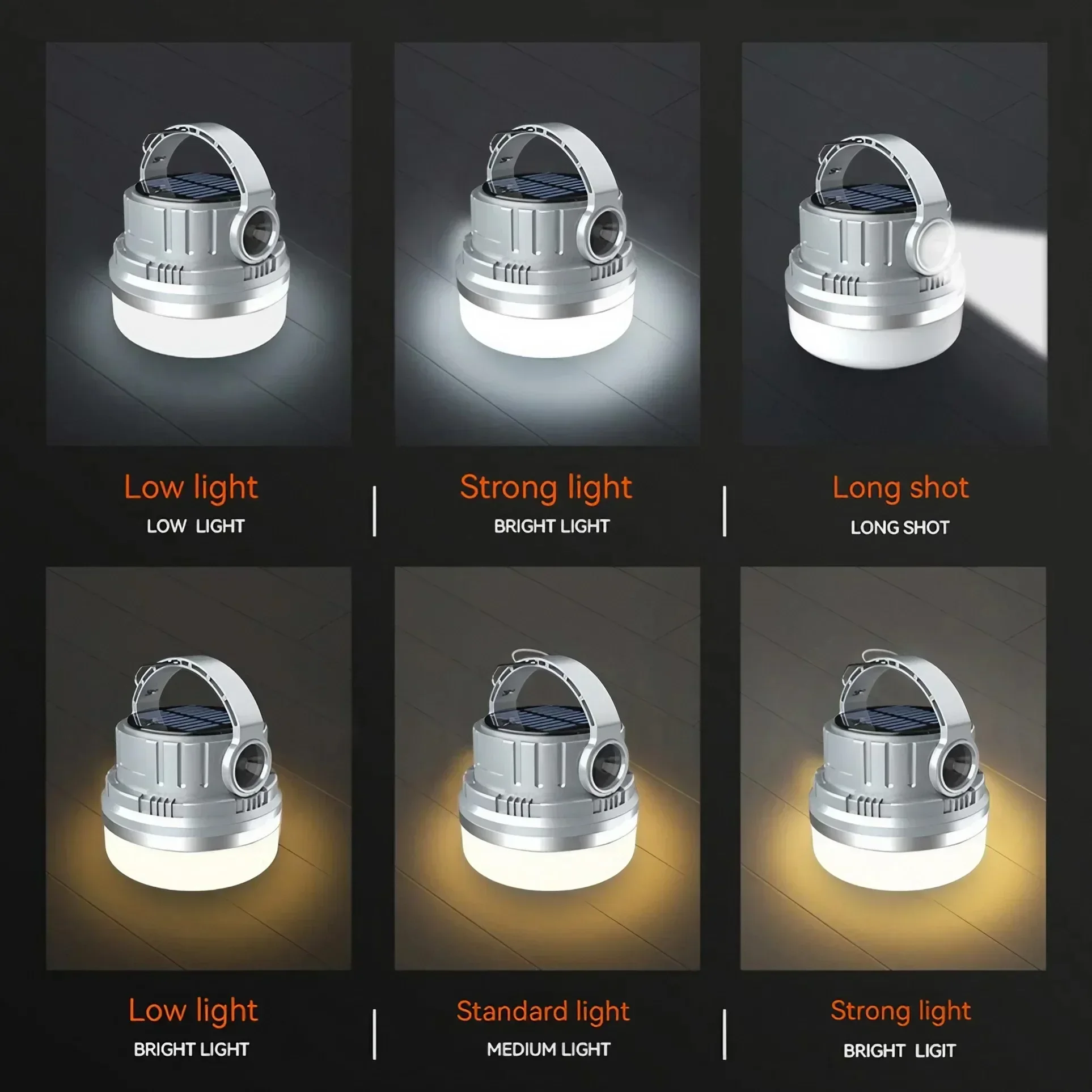 Camping Lantern Rechargeable LED Vintage Horse Light Waterproof Portable Tent Lamp Emergency Hiking Gear 6 Modes Dual Color
