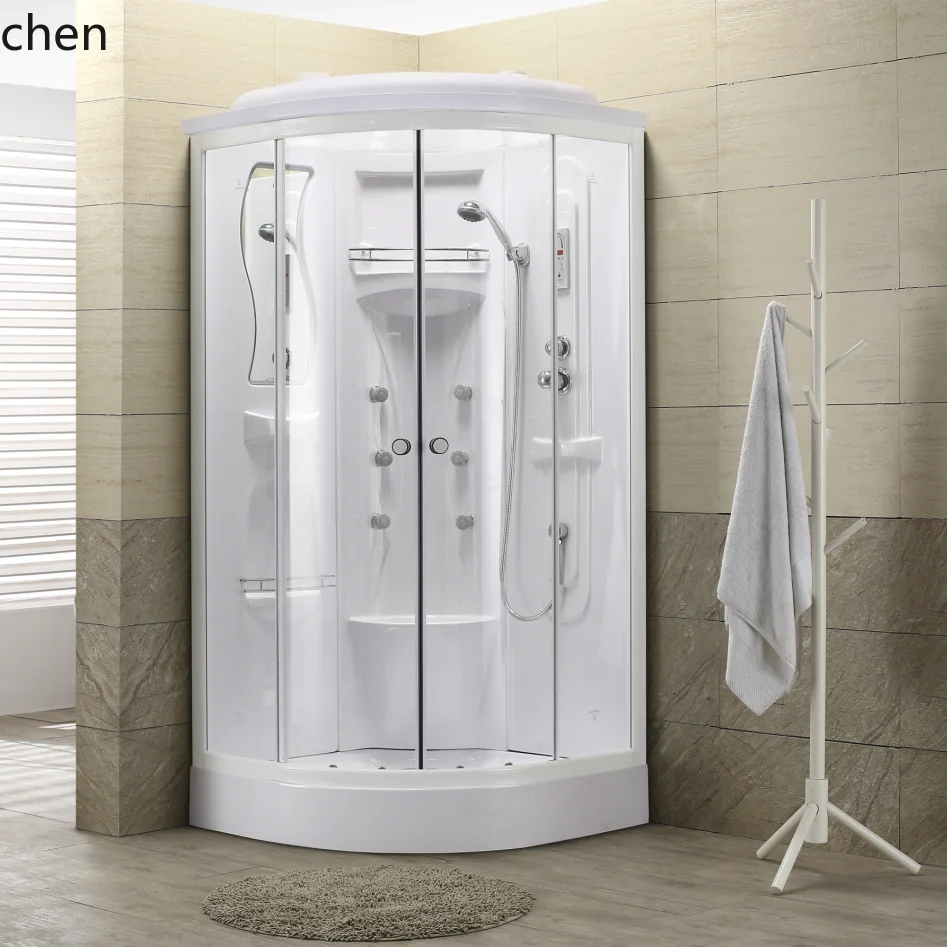 غرفة استحمام متكاملة لمشاهير الإنترنت من HTT، غرفة حمام منحنية عالية الحوض، حمام مستطيل بحوض منخفض