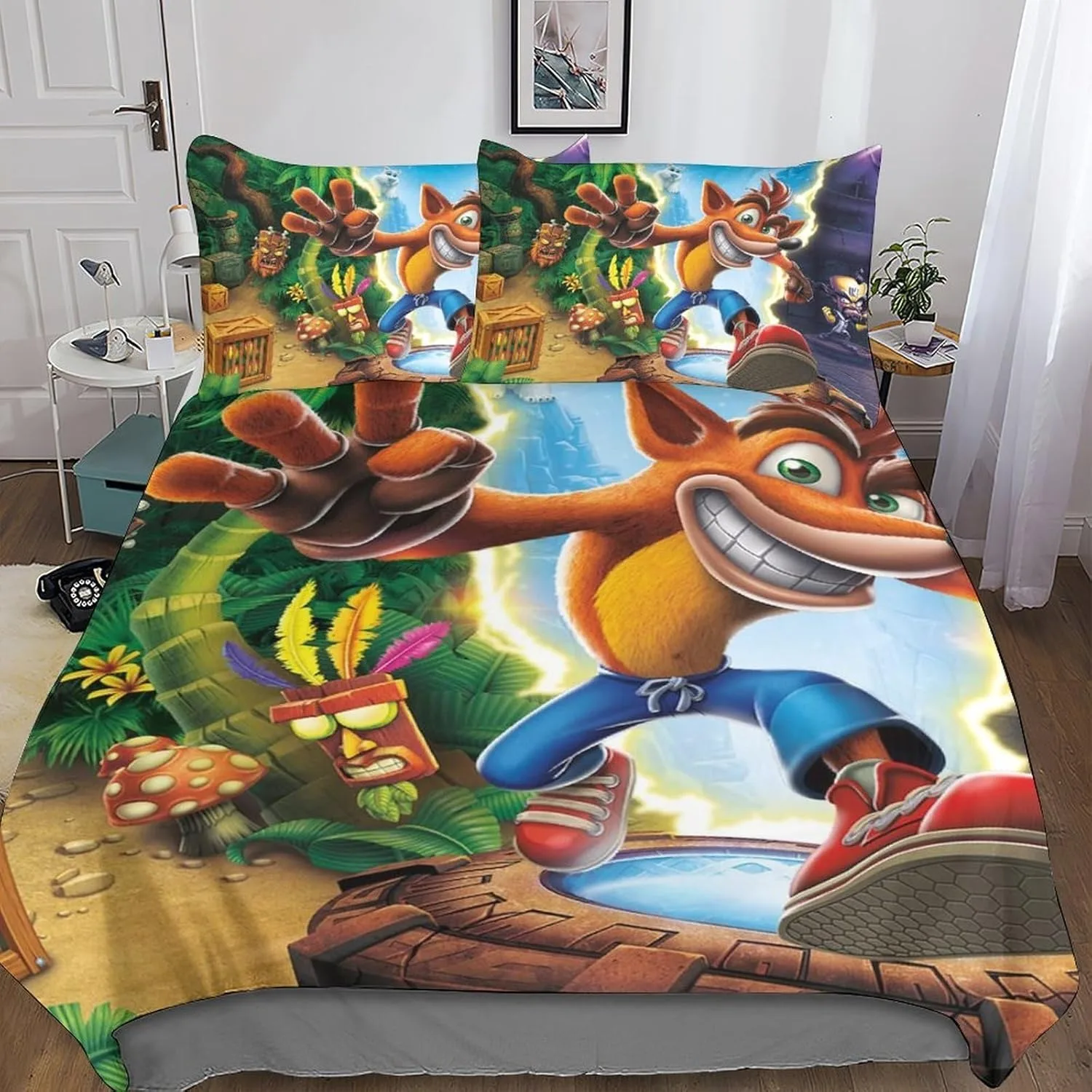 Game Crash Bandicoot Duvet Cover Pillowcase Bedding Set Adult Boy Girl Bedroom Decoration Children Single Double Large Size