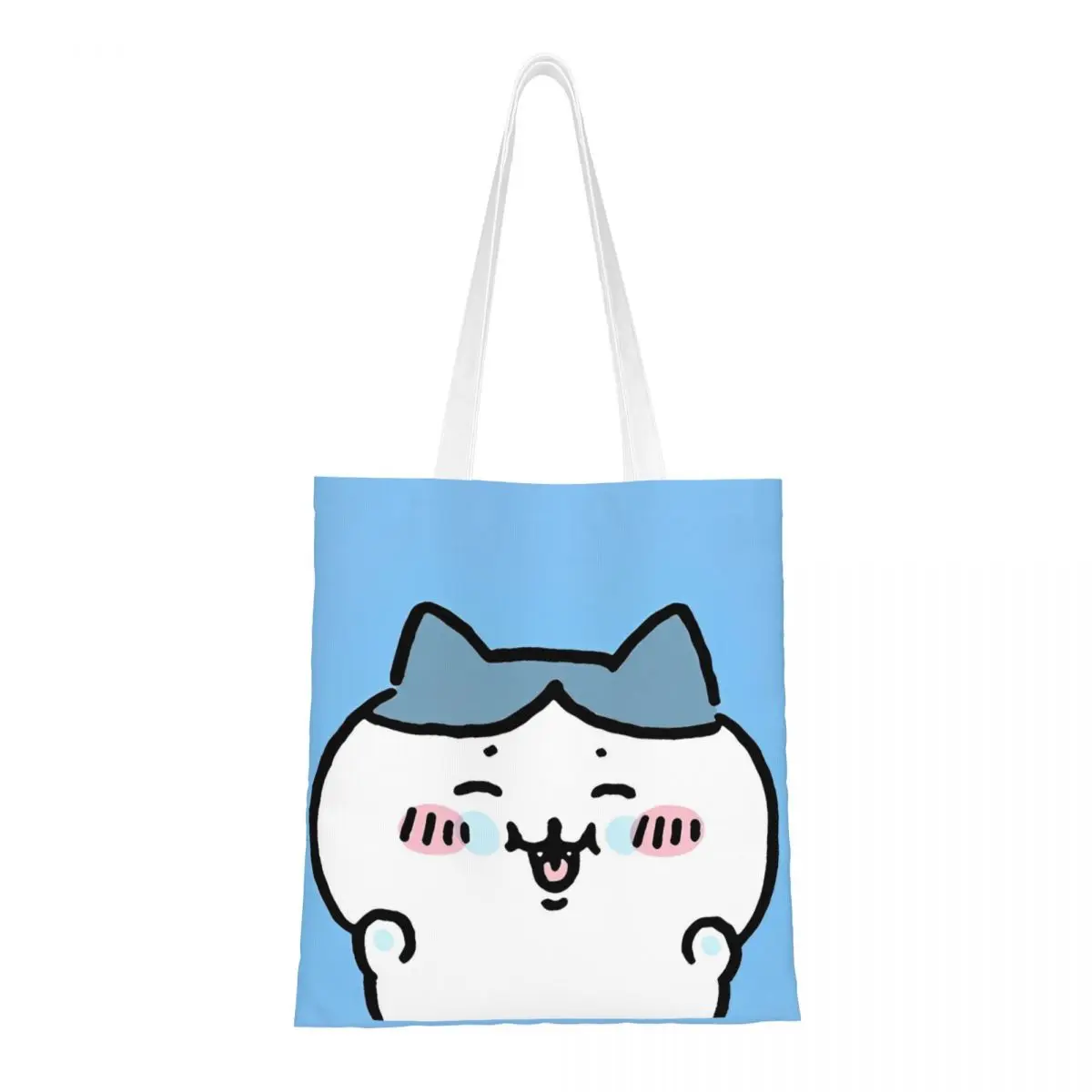 

Chiikawa Kawaii Canvas Tote Handbag Grocery Bags Large Capacity Shopping Bags for Women