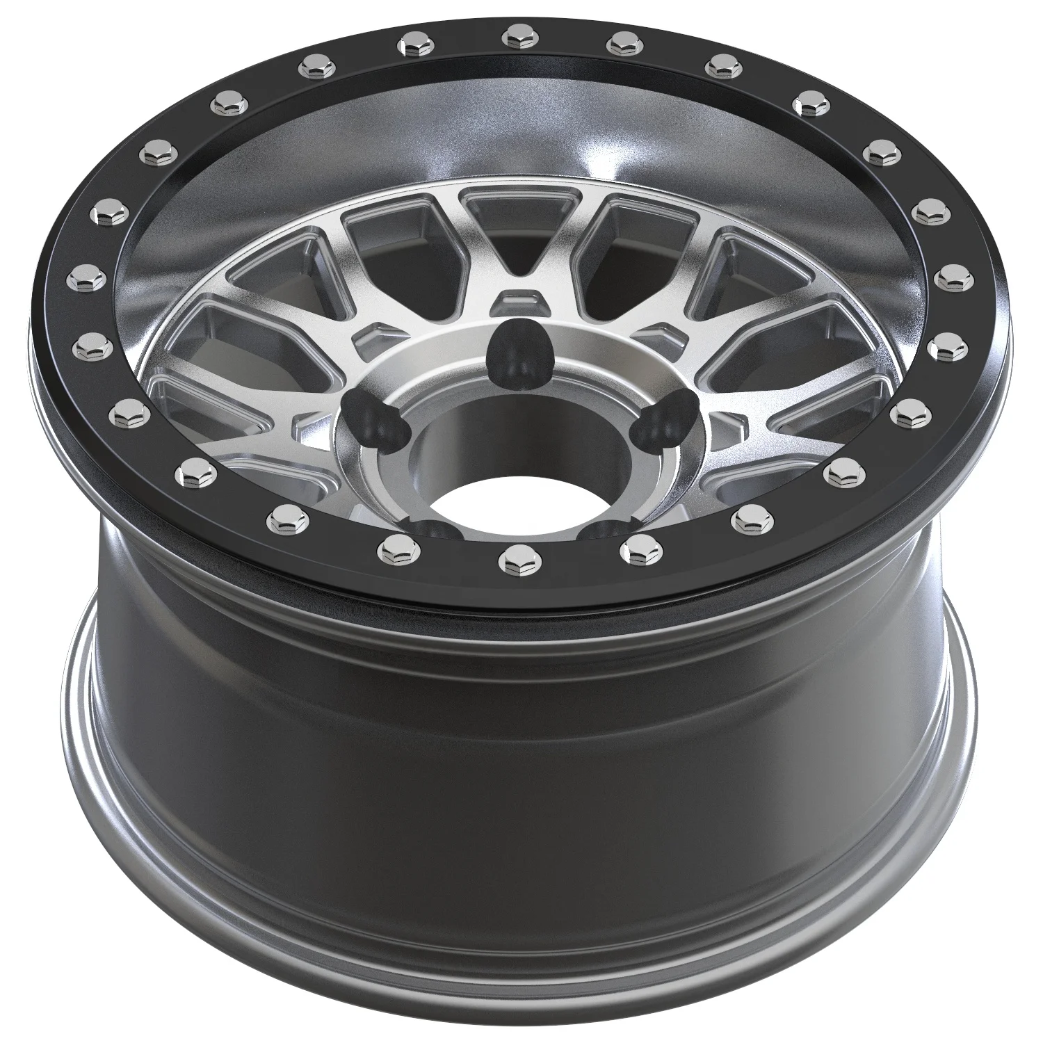 Multi-PCD 139.7-150mm Hollow Spoke Simulated Beadlock Aluminum Wheels, Off-Road Modification Rims