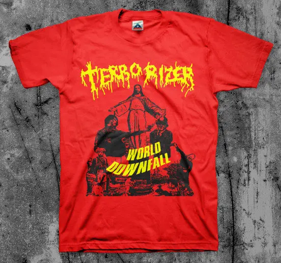 Terrorizer 'World Downfall' T Shirt  High Quality 100%Cotton Short Sleeve