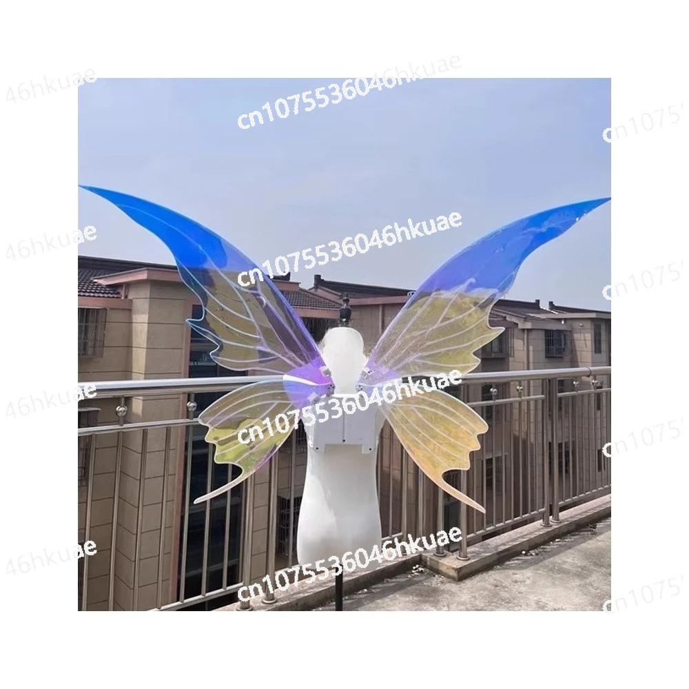 

Wholesale Large Light Up LED Crystal Angel Fairy Butterfly Wings Transparent Costume Accessories for Holiday Party Decor
