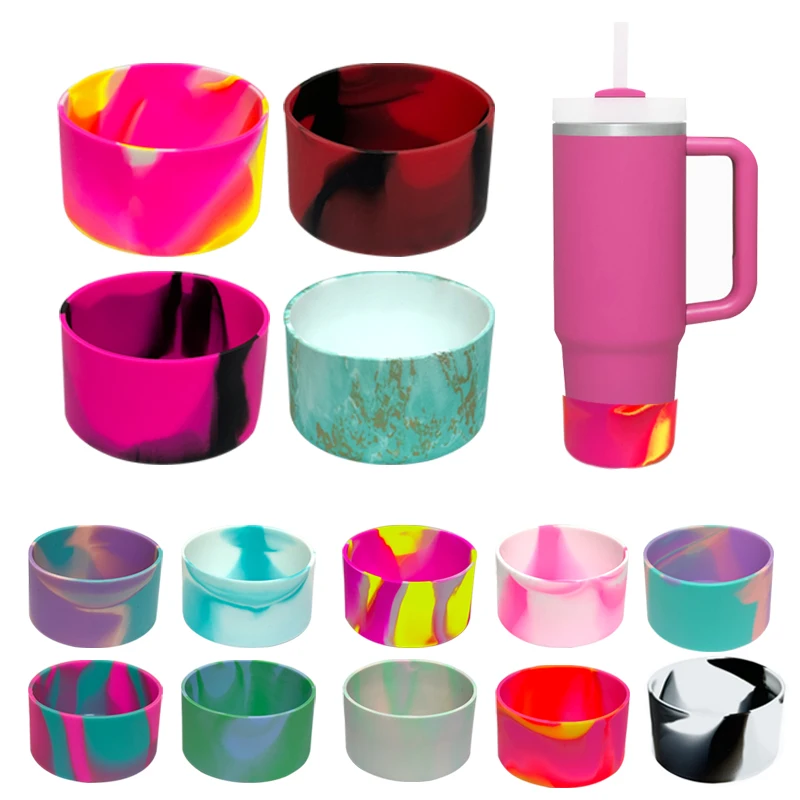 Geedyn camouflage color thermal water cup set pet drinking bowl silicone anti-scalding anti-scratch anti-slip cup bottom cover