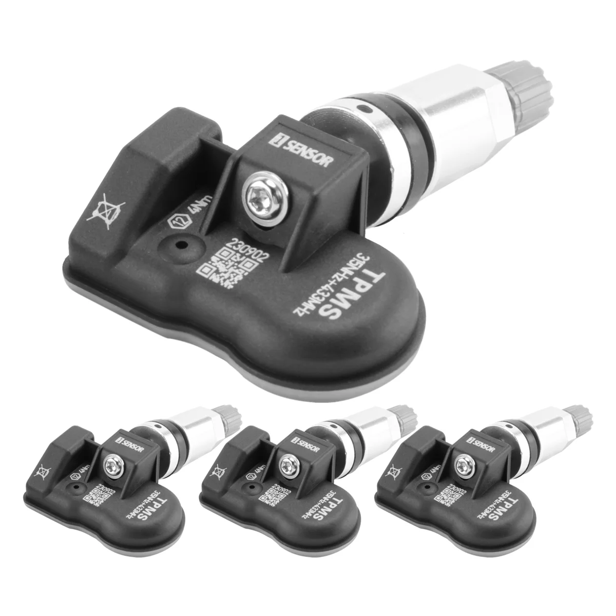 4Pcs TPMS Sensor 315MHZ+433MHz Sensor Universal 2 in 1 Tire Programmable TPMS Sensor for Tire Pressure Monitoring System