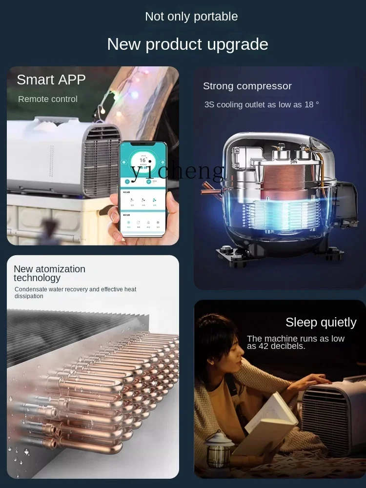 ZK-aire acondicionado móvil, máquina integrada de un solo frío, estacionamiento de coches, exterior, Camping, cocina, hogar, aire acondicionado pequeño