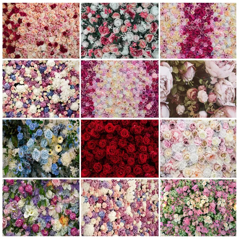 

SHUOZHIKE Wedding Photo Wall Background Rose Flower Newborn Baby Birthday Party Photography Backdrop For Photo Studio HKW-6