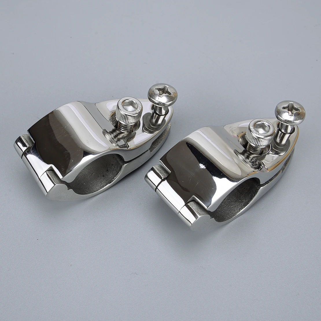 

2Pcs 7/8" 22mm Hinged Jaw Slide Hinge Rail Mount Fitting for Boat Yacht Bimini Top Stainless Steel Silver