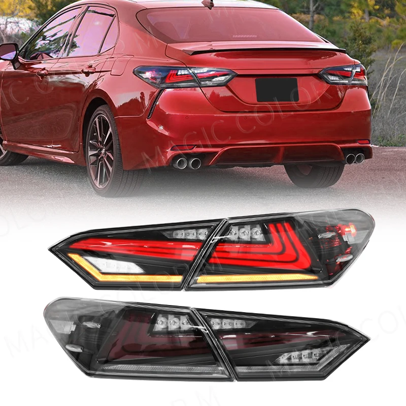 For Toyota Camry 2018 2019 2020 2021 2022 Tail Lights Rear Warning Brake Stop Fog Lamps Turn Signal Auto Car Accessories 12v