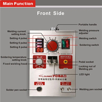 709AD 3-in-1 Battery Spot Welder + Mobile Welding Pen + Thermostat Soldering Station 16 Pulse Levels