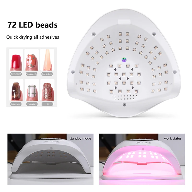 Secador de lámpara UV LED de 320W para uñas, lámpara de secado de esmalte de Gel con 4 ajustes de temporizador, Sensor automático, luz profesional para uñas para salón de uñas