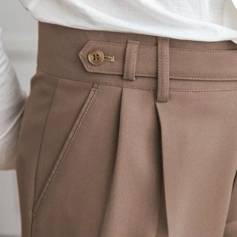 Man Suits Pants Fluid Khaki Draped Trousers for Men Baggy Suit Korean Style Clothes Reviews Many Slacks High Quality Dress Up