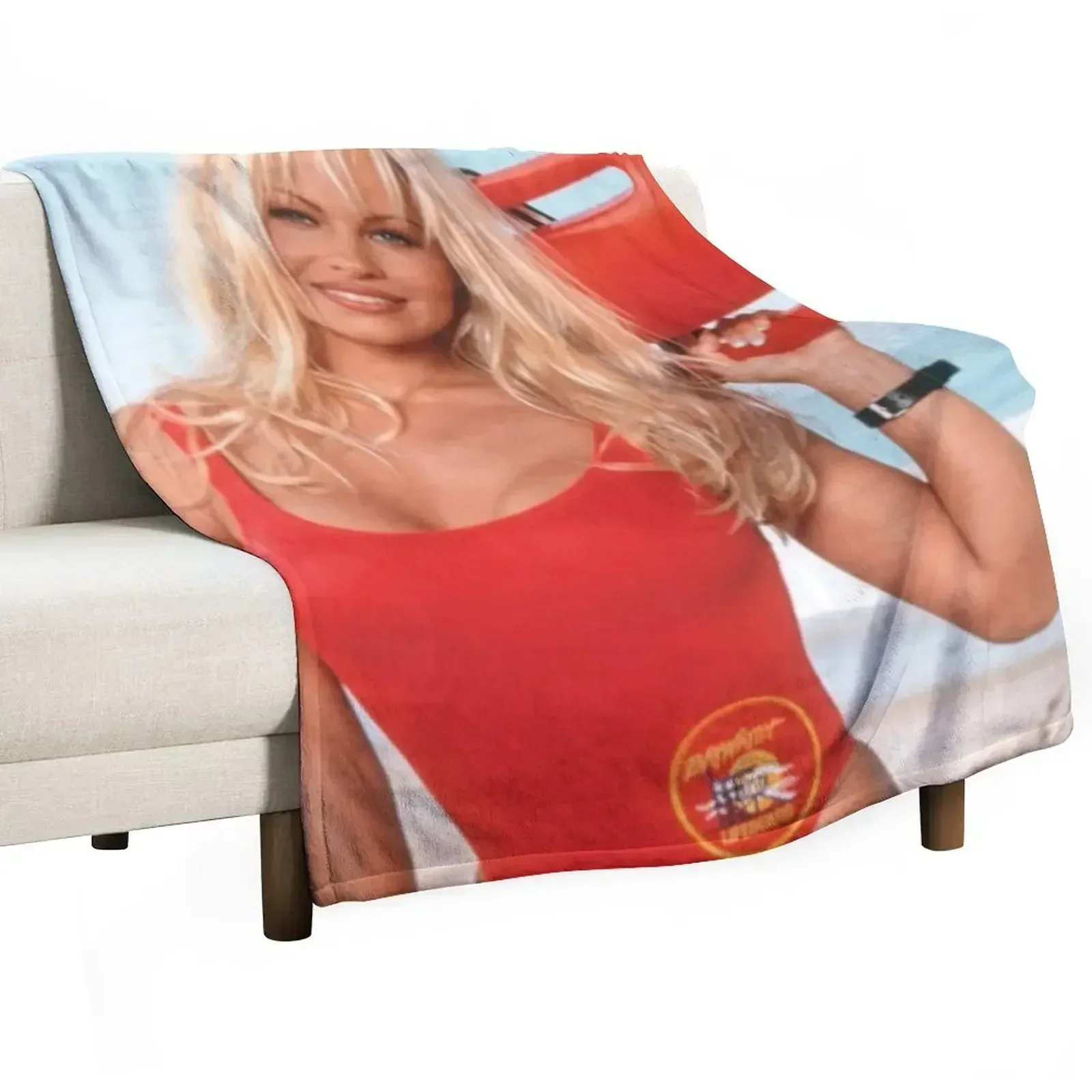 

Pamela Anderson Baywatch Throw Blanket Soft Beds Flannel Fabric Blankets