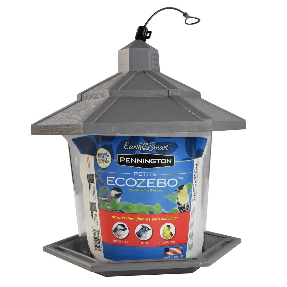

Wild Bird Feeder 4 Pack Easy Fill Hopper Feeder 360° Viewing Perches Durable Plastic Chew Proof Cable Fresh Seed Design