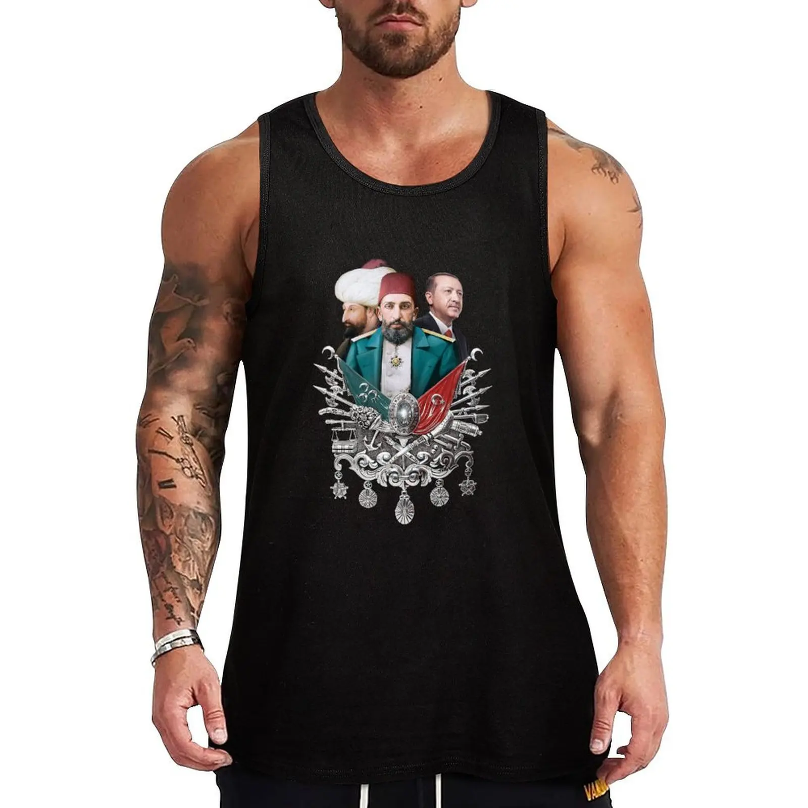 Osmanl? Armas? Camiseta Clássica Abdülhamid Han II/Fatih Sultan Selim/Recep Tayyip Erdogan para Uso Diário
