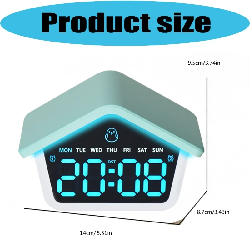 LED Digital Alarm Clock with 3 Brightness Dimmers Alarm Sound Electric Desk Clock for Bedroom Living Room Office Bedsides 87HA