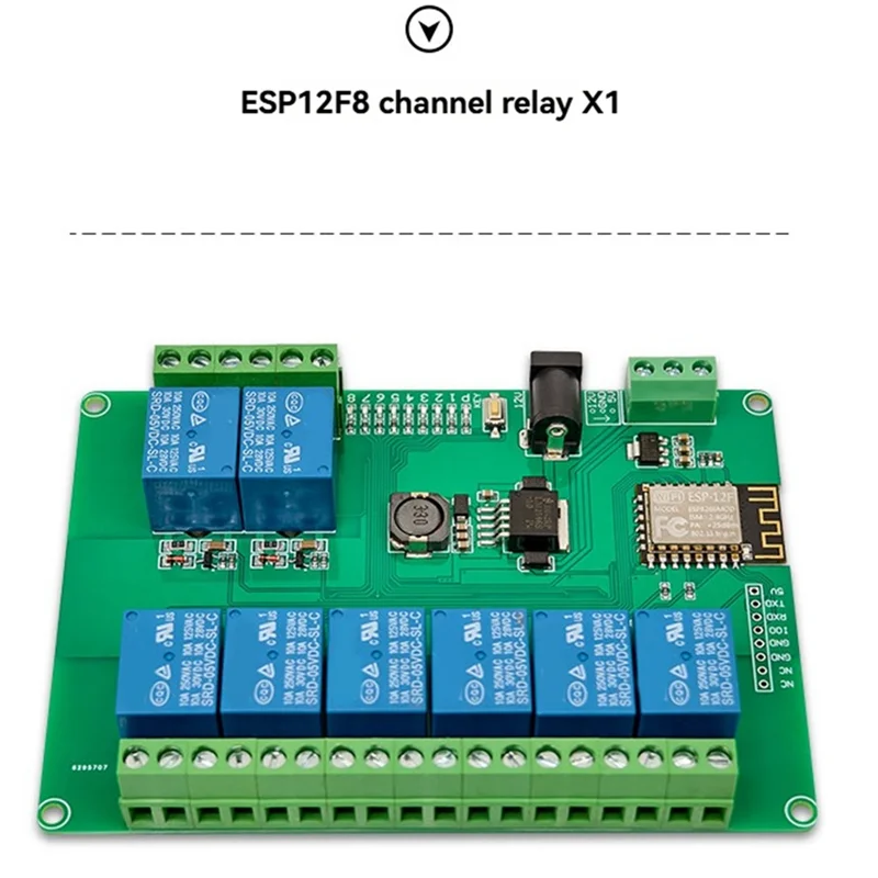 A32T-8-CH Relay Module DC12-24/5V Power Supply Onboard ESP-12F Wifi Module For ESP8266 Secondary Development
