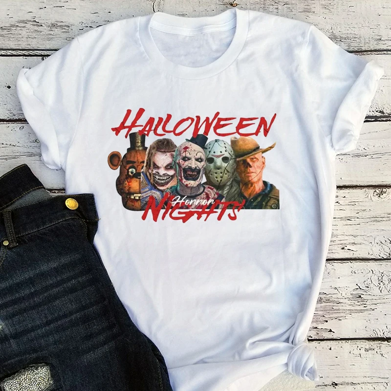 

Halloween Horror Nights 2025 T-Shirt Spooky Horror Tee Halloween Scare Women Clothes Fan Gift
