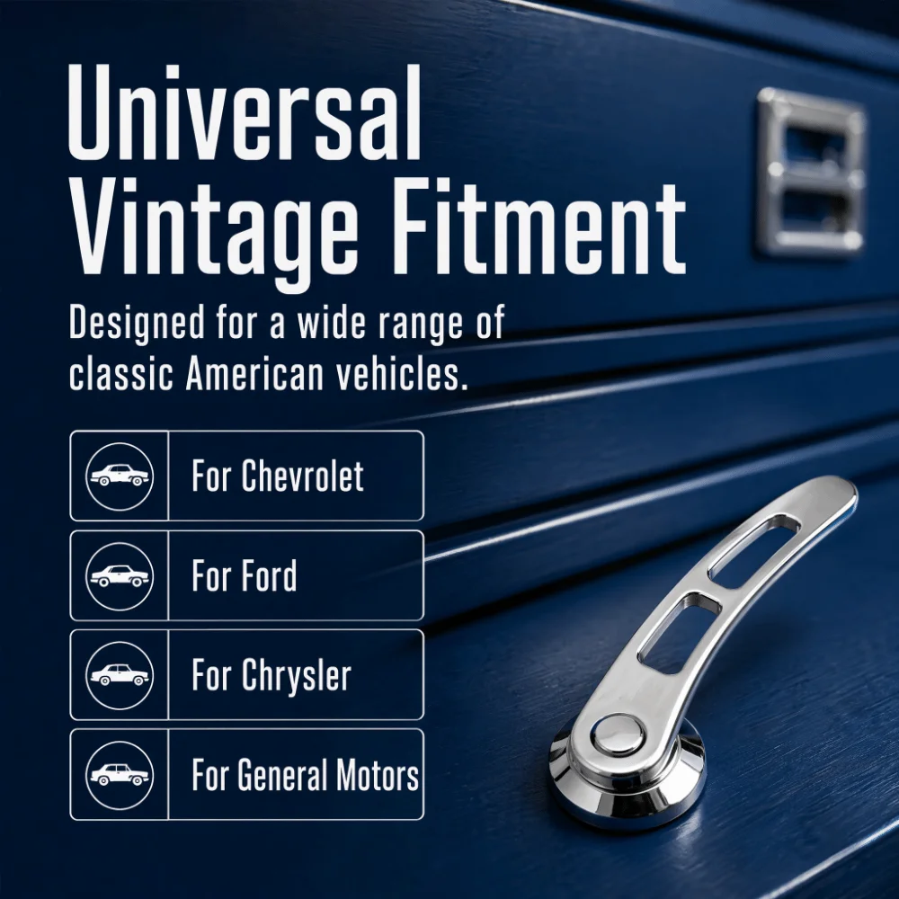 2PCS Iron plating Door Handle Set 4.25 Inch Solid Auto Door Grip for Chevrolet / Ford / Chrysler / GM Classic Older Vehicles