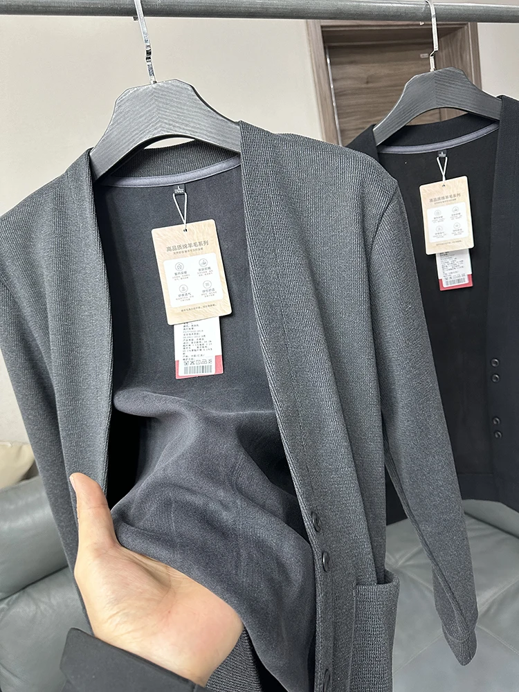 

Men's V-Ne Knitted Cardigan Cosite Wool Blend 3D Knitting Versatile Casual Sle Polyester Spandex Blend Autumn Spring