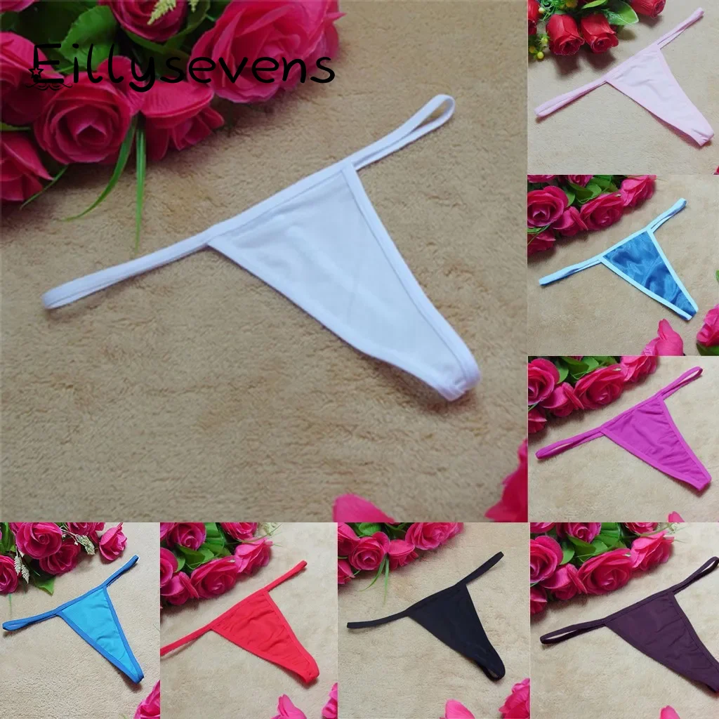 

Women Sexy Thongs Panties Simple Solid Regular Lingerie Briefs G-String Low Waist Strap Open Back Thongs Underpants Multy Color