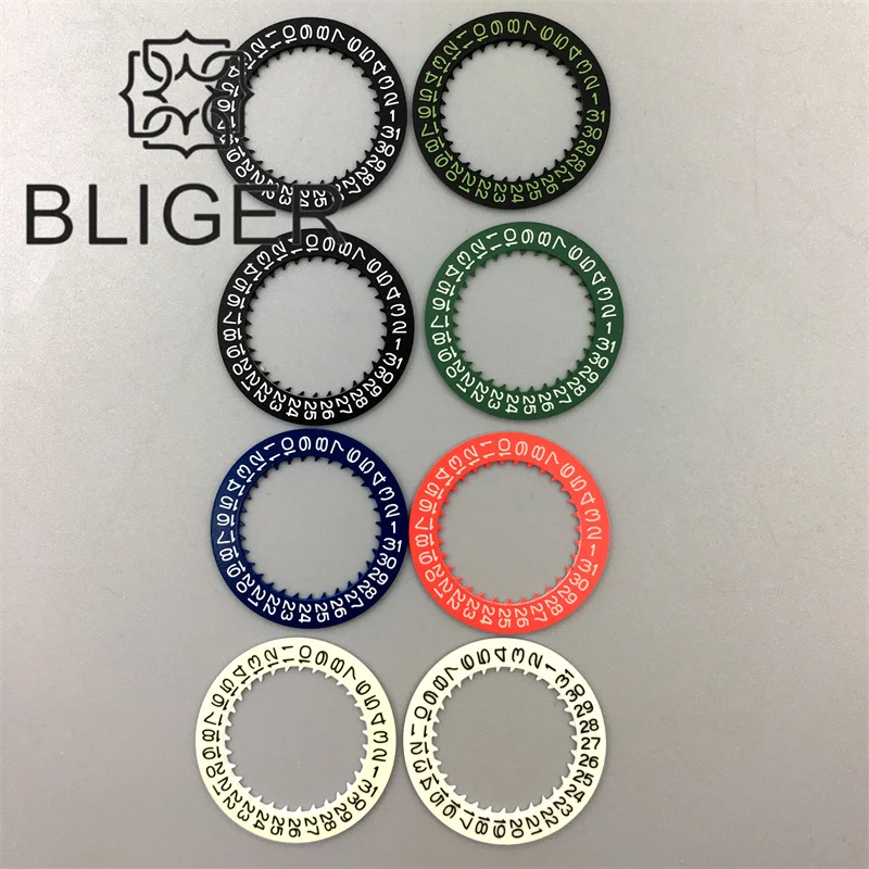 NH35 Blue/Green Luminous Date Disc Wheel Black White Blue Green Disc Modification Replace Tools Suit For NH34 NH35 Movement Part