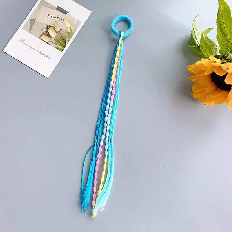 1 قطعة حلية شعر للأطفال جميلة الفتيات شعر مستعار مضفر ذيل حصان عقال المطاط العصابات الشعر إكسسوارات الشعر للفتيات