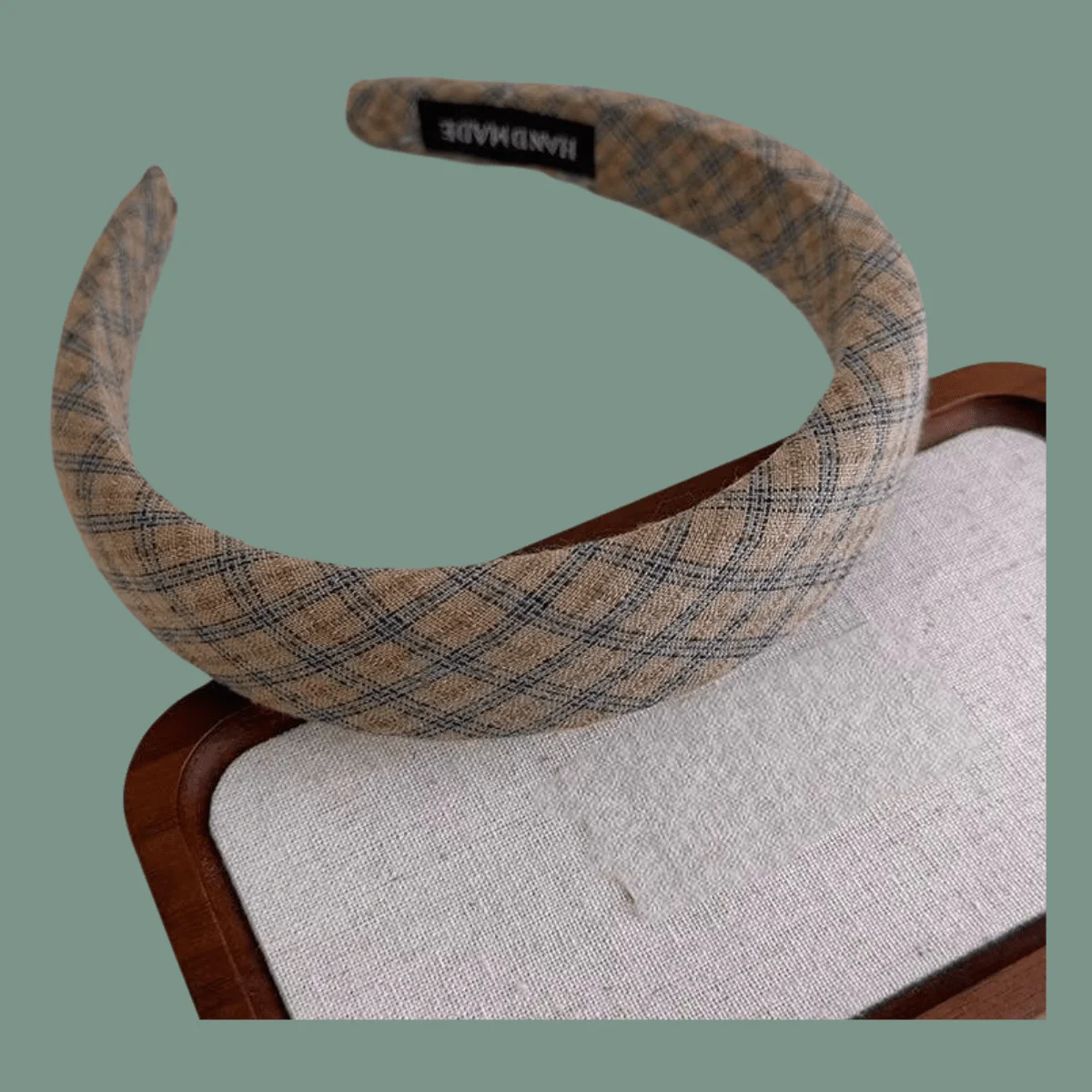 

Vintage Checkered Headband Korean Style Wide Design Elegant Luxury Hair Hoop for Women Girls Casual Daily Hair Accessories