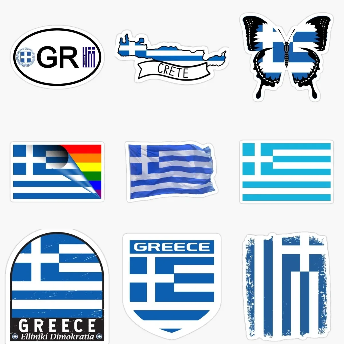 

GR Athens Greece Flag Emblem Creative Sticker for Wall Room Truck Window Door Bumper Car Off-road Bicycle Van Decal Accessories