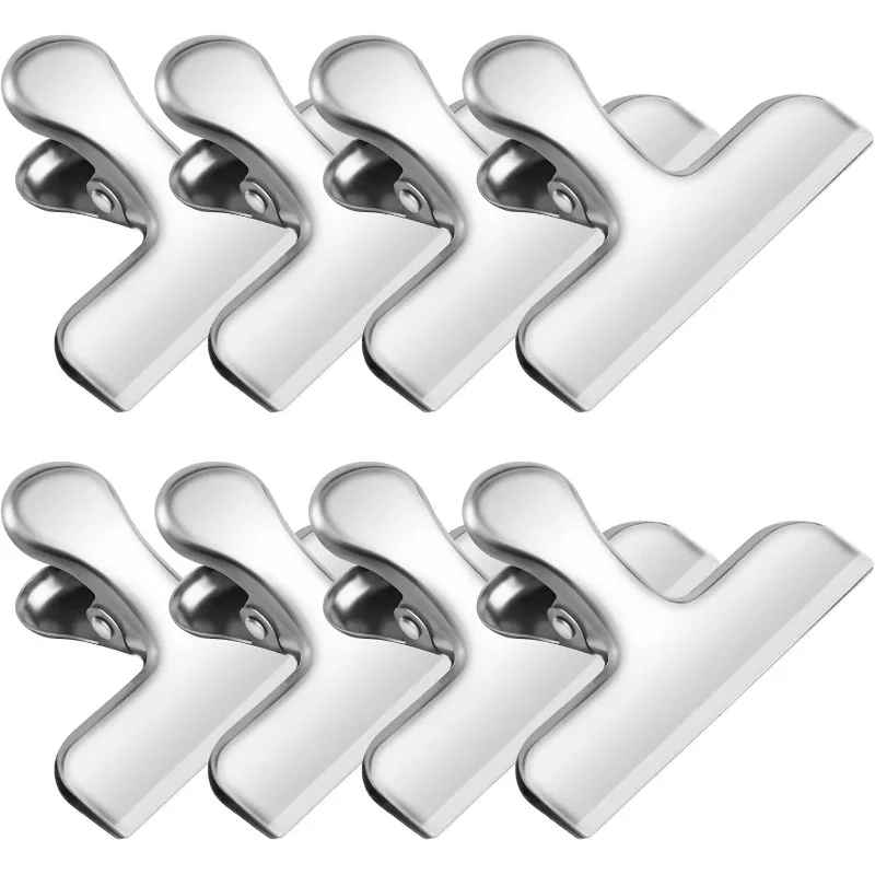 Bag Clips, 8 Pack Chip Clip Set for Kitchen Storage Use, Silver