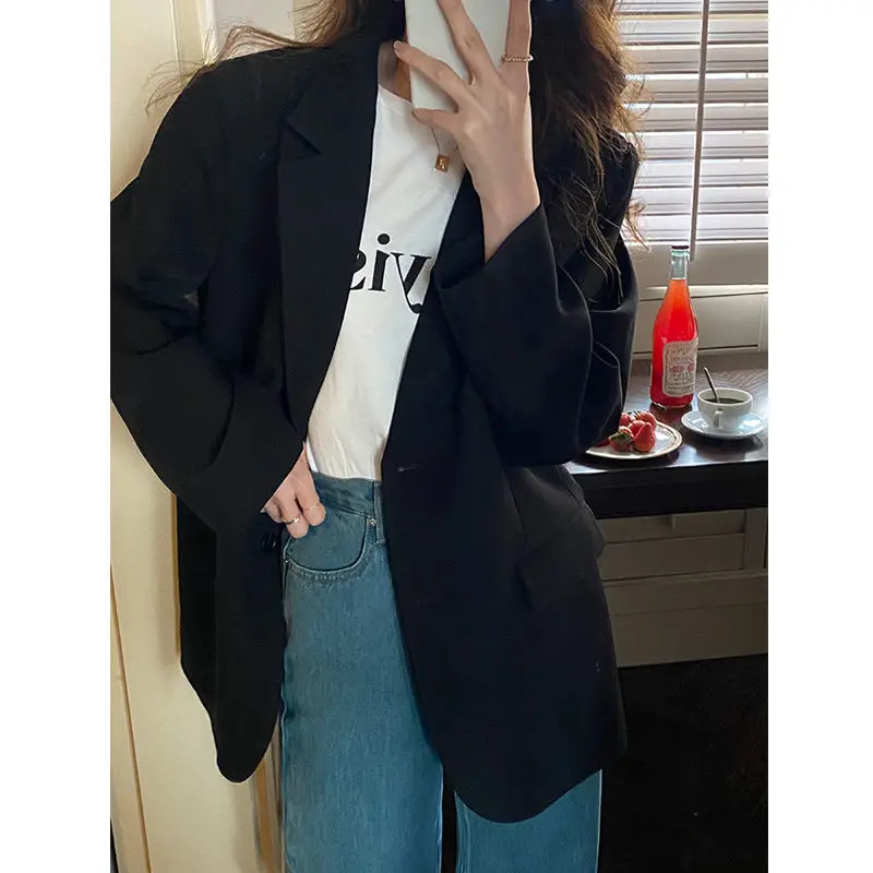 

Повседневный женский блейзер, мешки, секция на подкладке, открытая линия, мятая задняя вилка, декор, облегающий талию, эластичный цвет, женский яркий цвет
