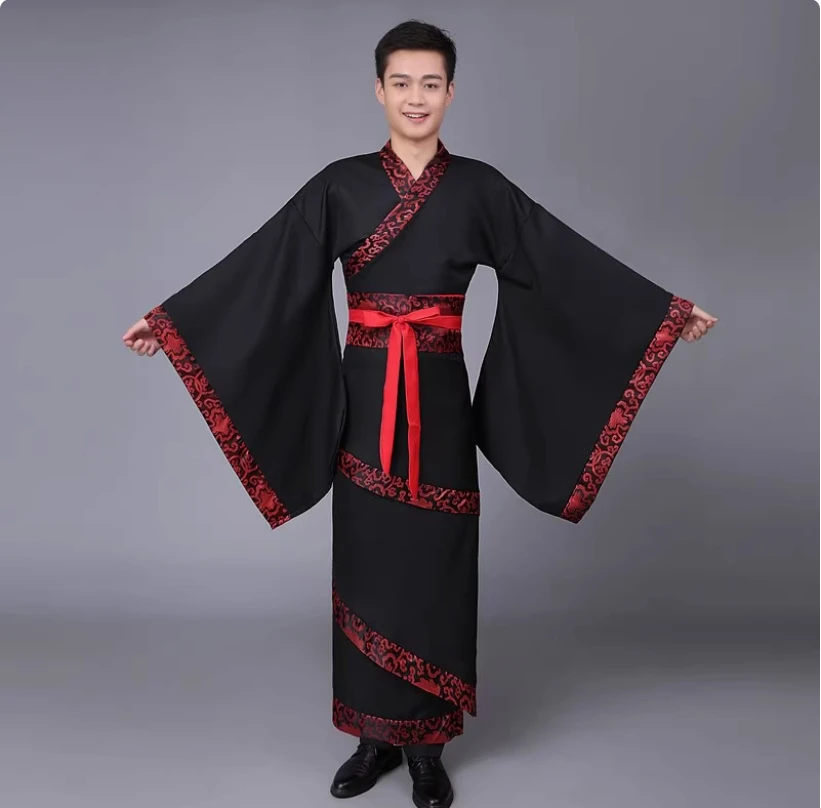 男性用の新しい古代衣装、クスー、廷臣、公式服装、漢王朝の大臣、マント、本、Z、ストレートトレイン、深いローブ