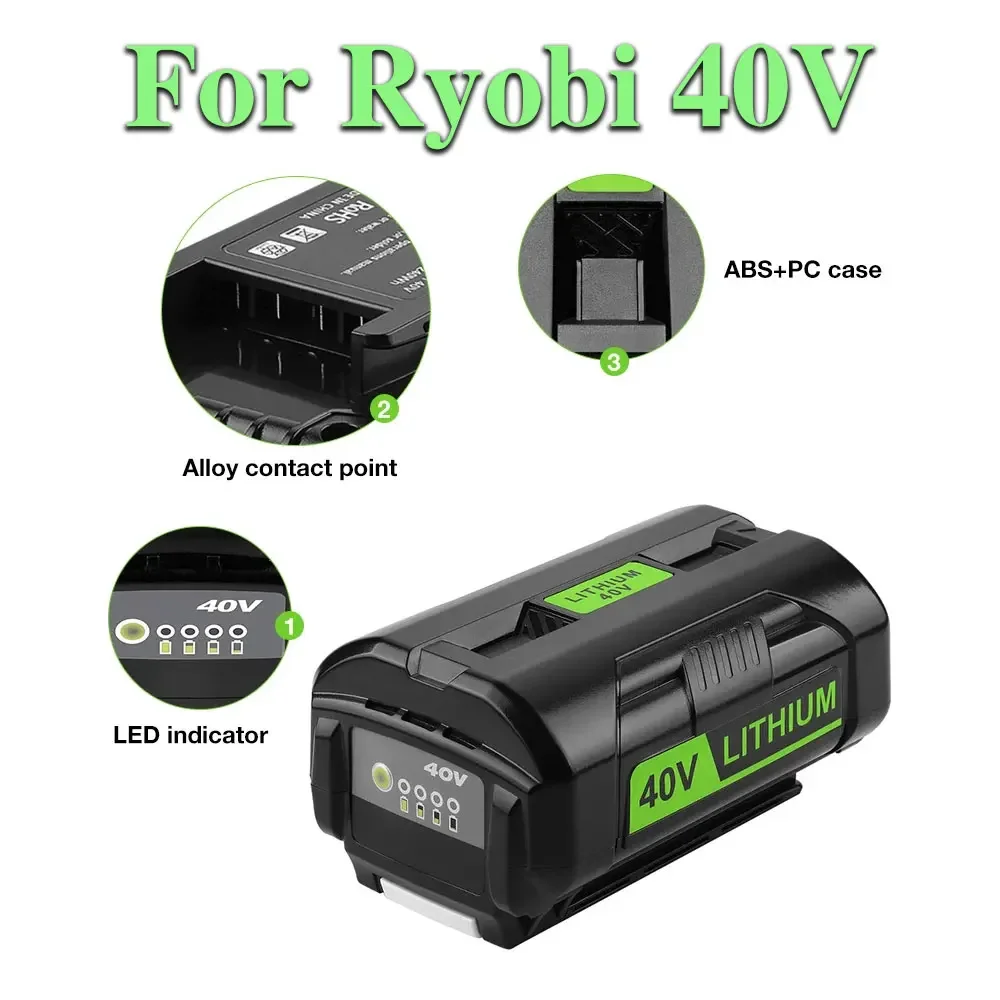 lithium battery 40V 6.0Ah-9.0Ah-12.0Ah OP4040 OP4026 OP4030 OP4050 OP4060A OP40201 OP40301 for Ryobi series wireless power tools