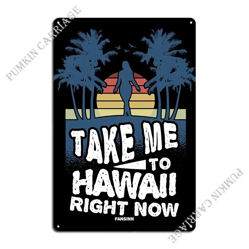 Hawaii Metal Signs Painting Cave Wall Decor Club Tin Sign Poster