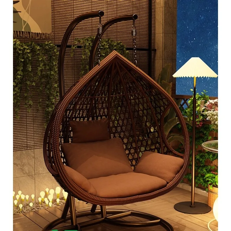 Courtyard Outdoor Swing Hanging Basket Chair Indoor Garden Hanging Basket Rattan Nest Balcony Household Lazy Rocking Chair
