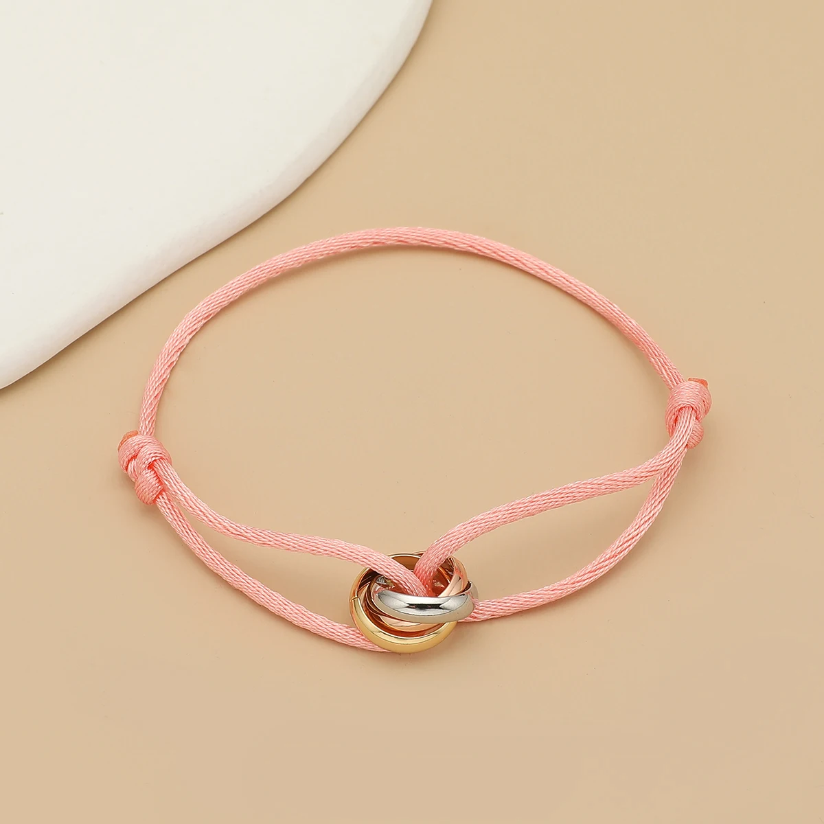 2026 Trendiges Armband 3-Farben-Metallschnalle Handkette Verstellbar für Damen und Herren Schwarzes Seilarmband für Damen Schmuck Partygeschenke – Detail 13