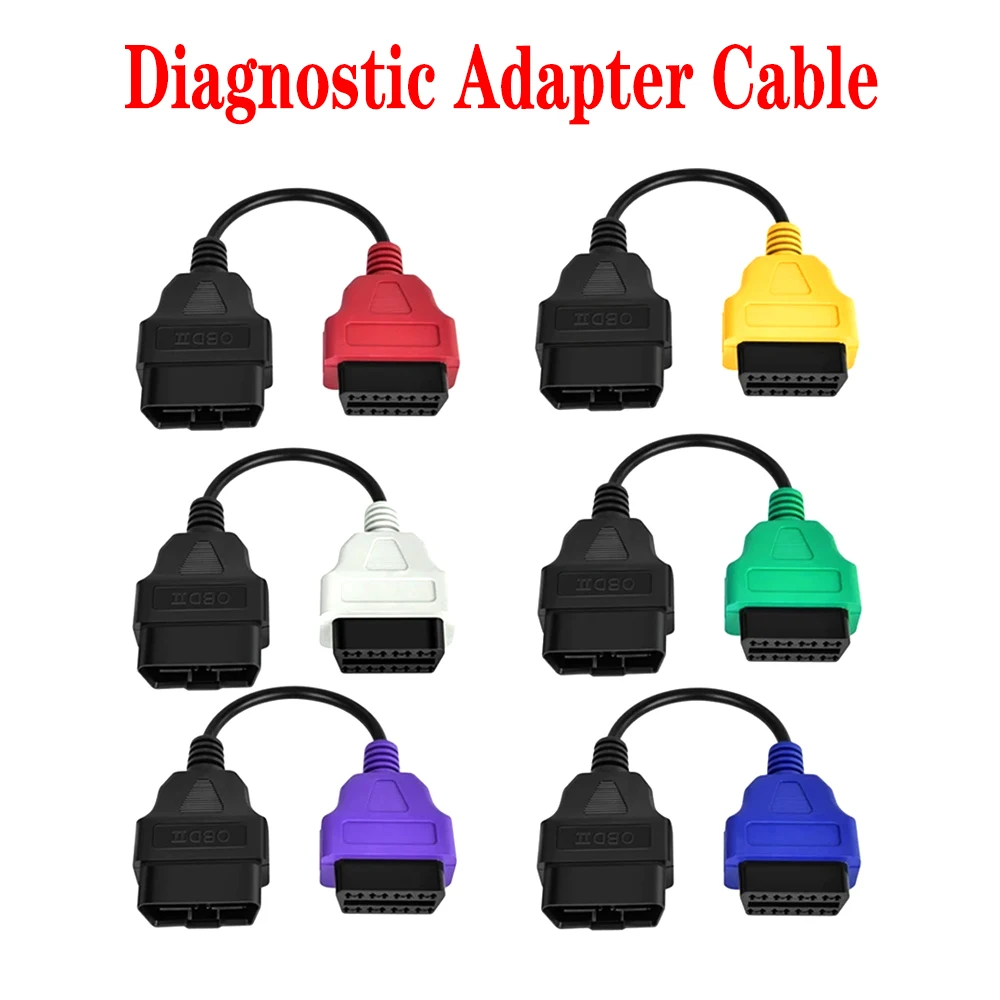 OBD 2 Car Scanner Connector Diagnostic Adapter Cable for Fiat 6 Colors for MultiECU-Scan Diagnostic Cables