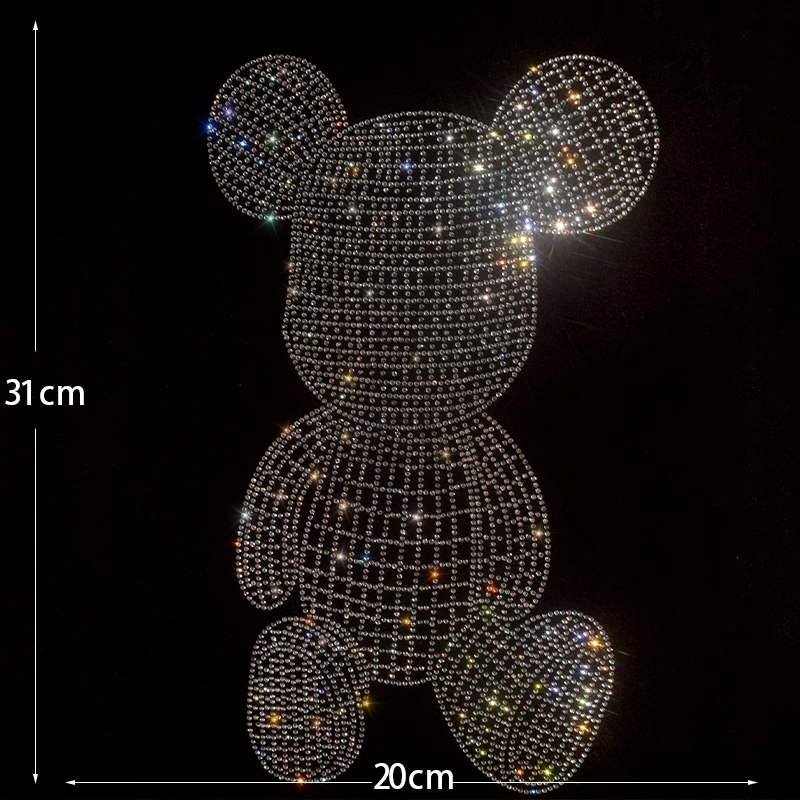 Hot fashion hot rhinestone bear glitter sequins DIY clothes T-shirt decorative stickers Clothing Accessories