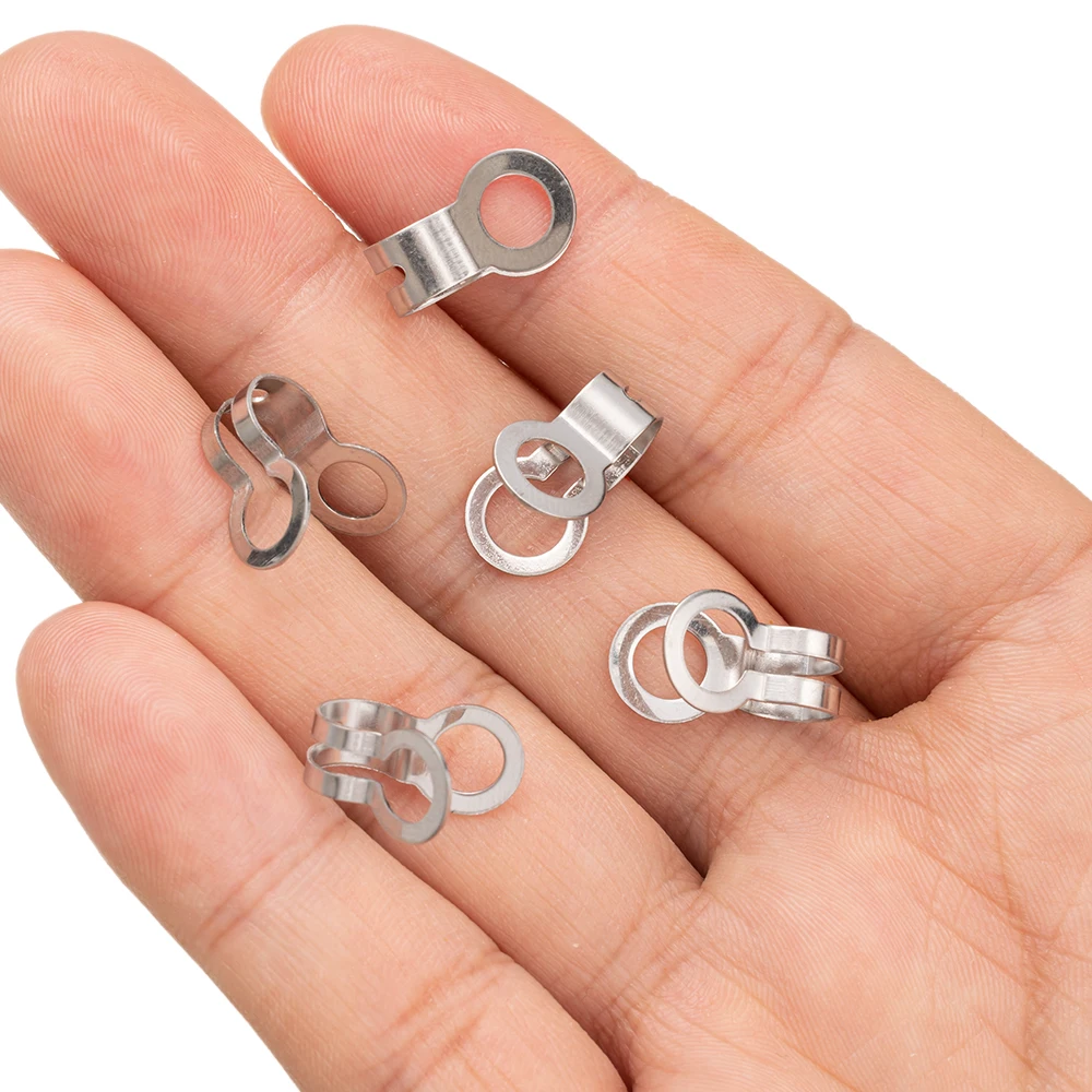 50pcs 2.4/3.2/4.5/5mm Stainless Steel Ball Bead Chains Connector For DIY Necklaces Bracelets Jewelry Making Supplies Findings