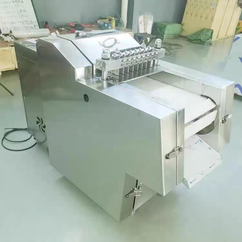 Stainless steel blocks sections diced poultry meat ribs meat cube beef cutter machine