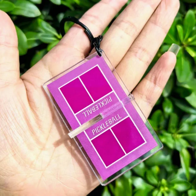 3D Pickleball Court Acrylic Keychain Sports Key Ring Car Backpack Pendant Transparent Charm Gift for Pickleball Players