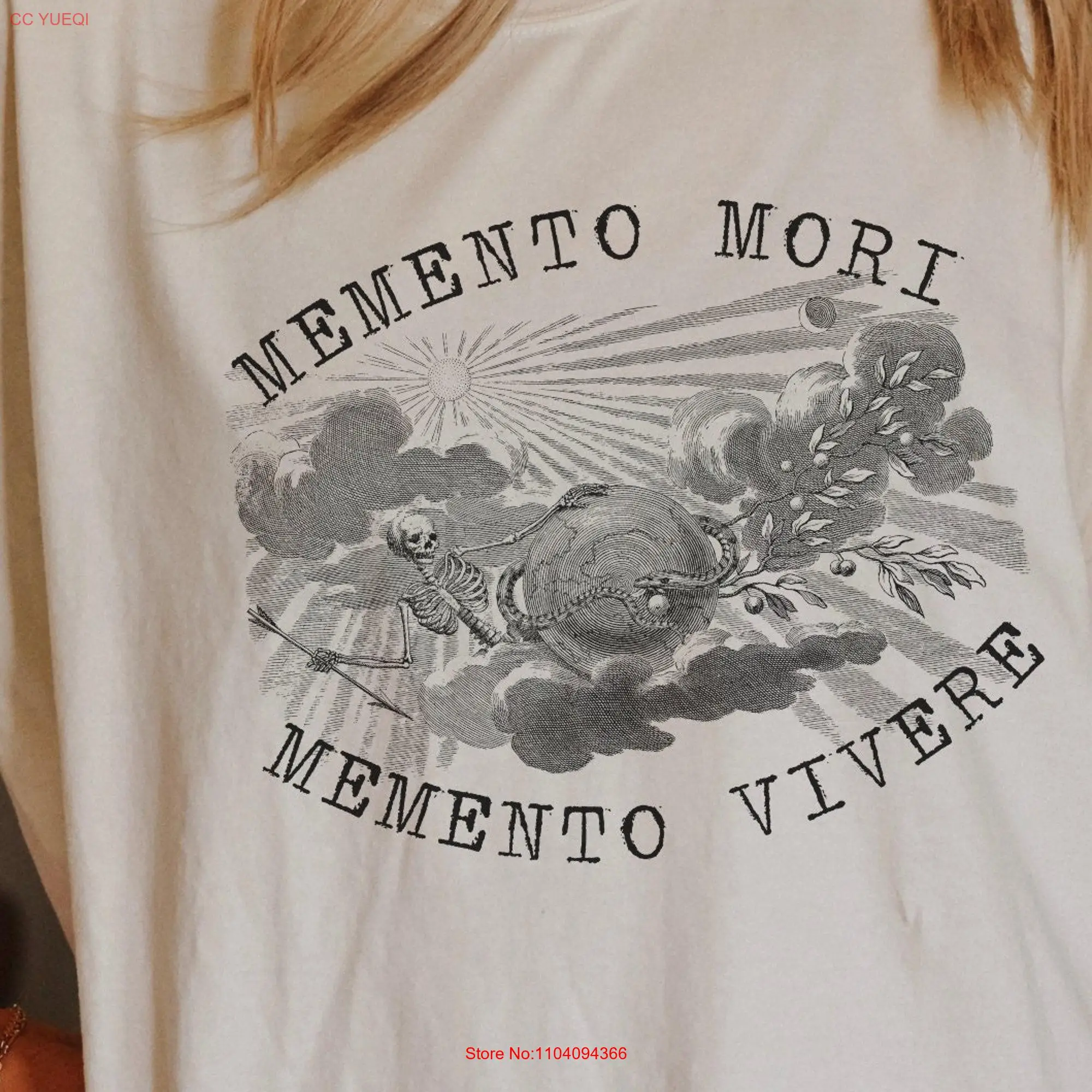 Memento Mori T Shirt Skeleton Grunge Comfort Colors Vivere Gothic Clothes Momento long or short sleeves