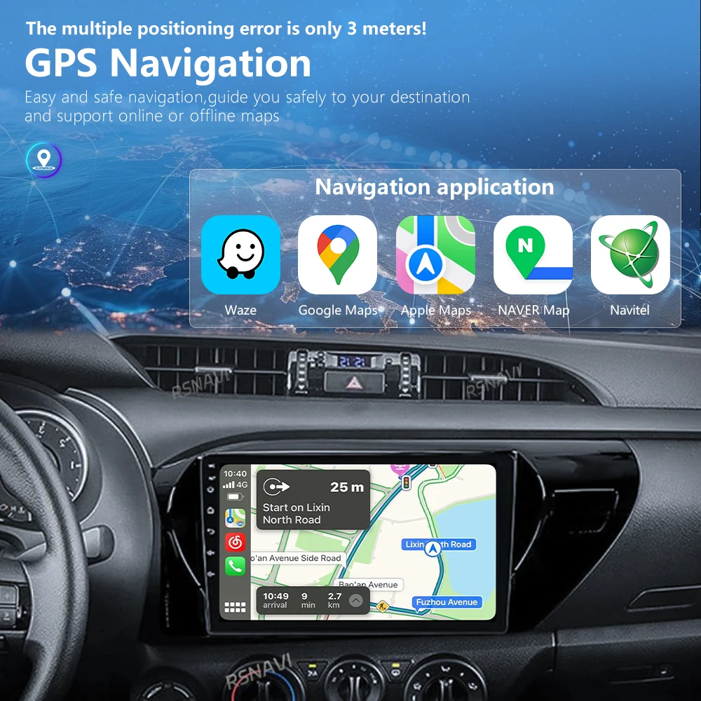 Android 16 Carplay Auto 2K Screen WIFI+4G Car Radio Multimedia Player For Toyota Hilux 2016-2020 2din Autoradio Stereo Head Unit view 5