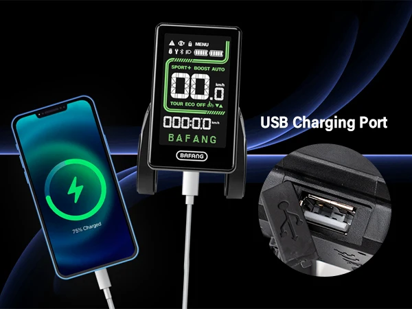 Bafang E-Bike Display 3,5 Zoll DPC020 CAN Display mit USB-Anschluss 5PIN Stecker für E-Bike Mittelmotor M620 M600 M560 M510 M420 – Detail 7