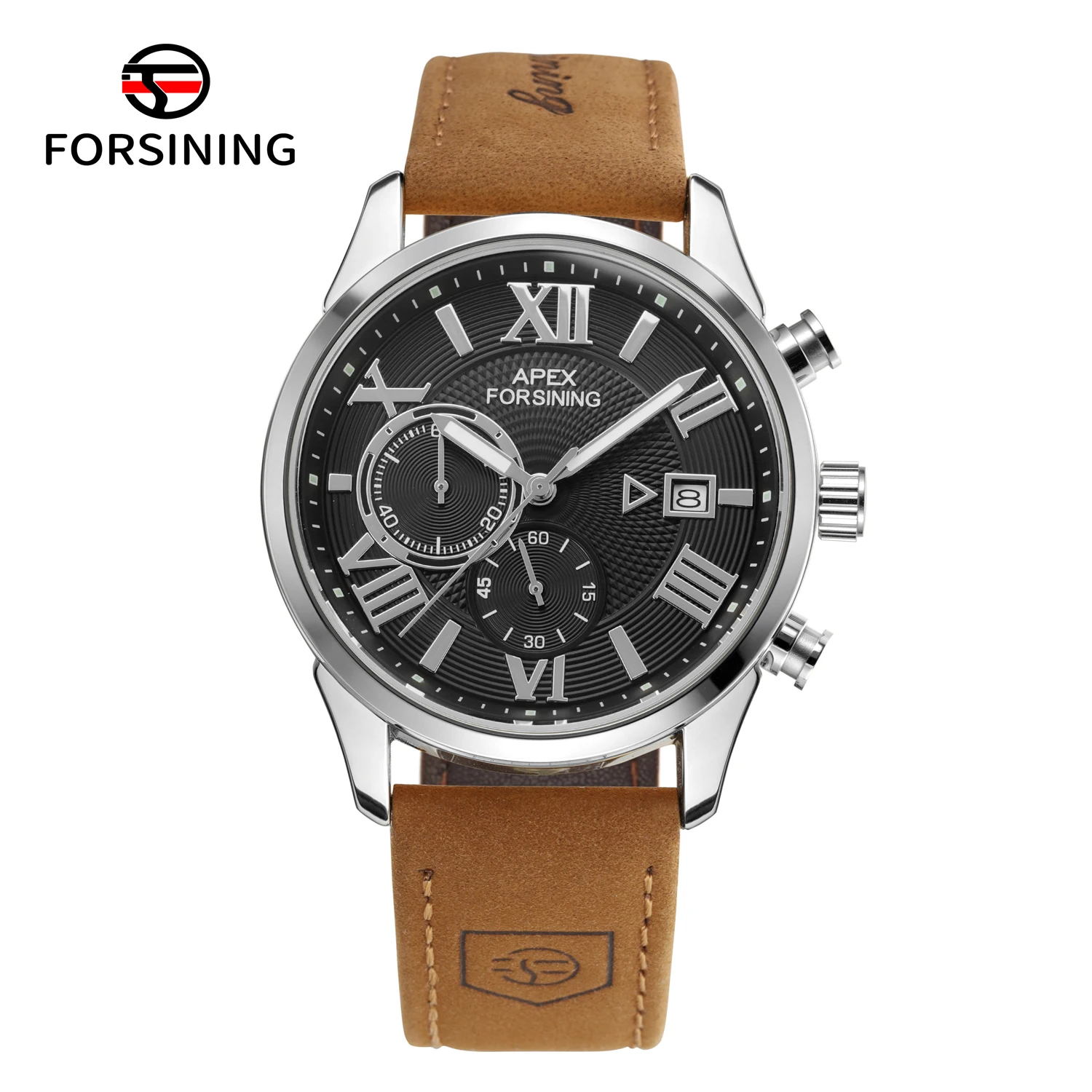 

Forsining AF2502L Лучшие мужские наручные часы, роскошные водонепроницаемые спортивные кожаные светящиеся часы с датой для мужчин, кварцевые мужские часы Reloj 2025