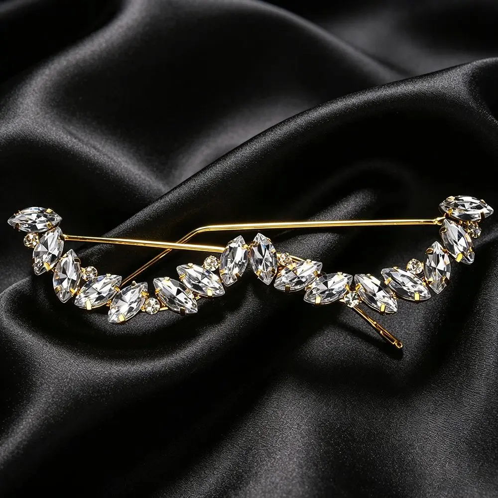 Waterdrop Shape Rhinestone Eyeglass Frame Zircon Crystal Glitter Mask Decoration Sparkly Face Jewelry Half Frame Glasses Chain