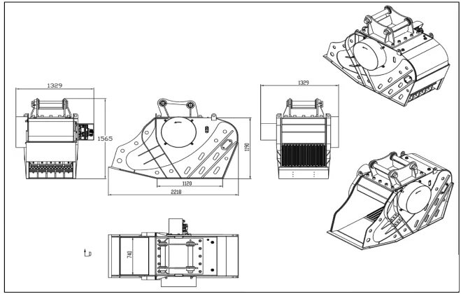 Mini Excavator Jaw Crusher Bucket Compact High-Performance Rock Crushing Attachment